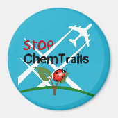 Stop-Sign Plane Aerosol Trails LadyBug Magneet (Voorkant)