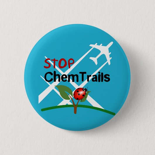 Stop-Sign Plane Aerosol Trails LadyBug Ronde Button 5,7 Cm (Voorkant)