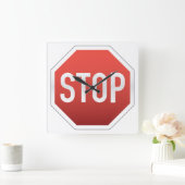 STOP sign Vierkante Klok (Huis)