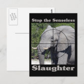 Stop slachting-olifant briefkaart (Voorkant / Achterkant)