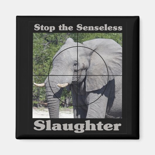 Stop slachting-olifant magneet (Voorkant)