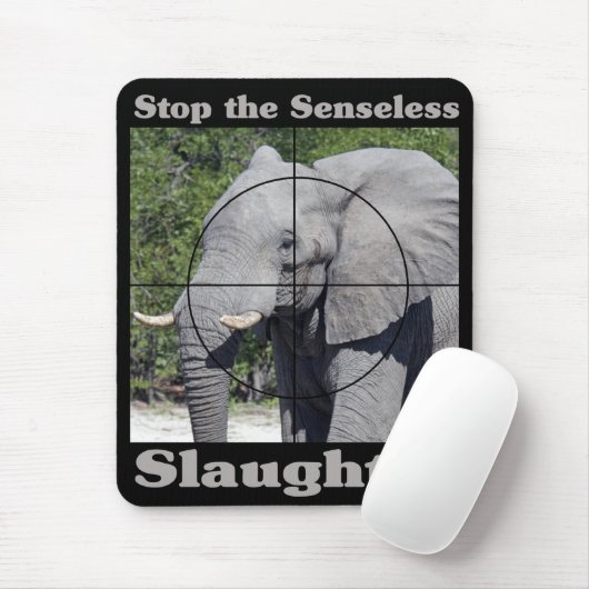 Stop slachting-olifant muismat (Met muis)