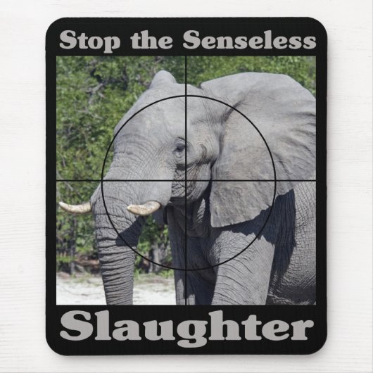 Stop slachting-olifant muismat (Voorkant)