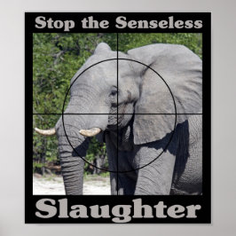 Stop slachting-olifant poster
