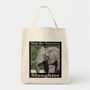 Stop slachting-olifant tote bag