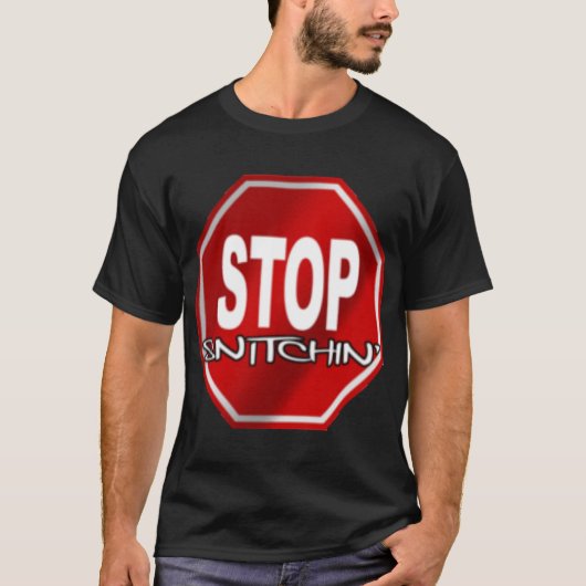 Stop Snitchin Black T-Shirt (Voorkant)
