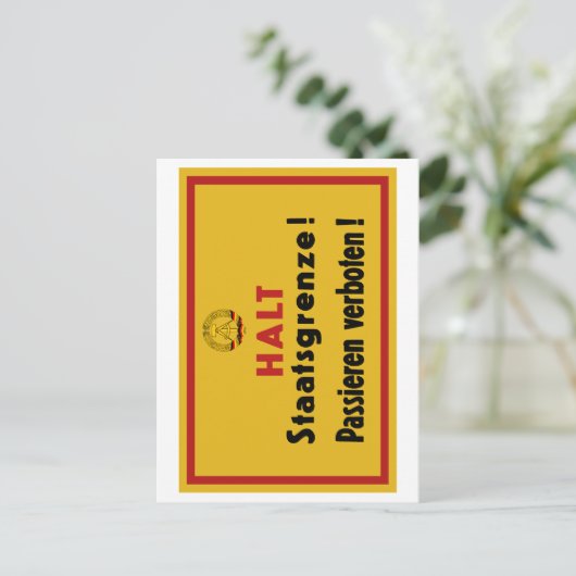 Stop Staatsgrenze! Berlijnse muur, Duitsland Briefkaart (Staand voorkant)