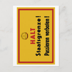 Stop Staatsgrenze! Berlijnse muur, Duitsland Briefkaart
