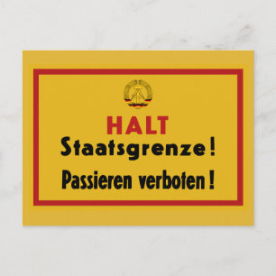 Stop Staatsgrenze! Berlijnse muur, Duitsland Briefkaart