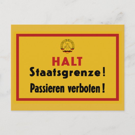 Stop Staatsgrenze! Berlijnse muur, Duitsland Briefkaart (Voorkant)