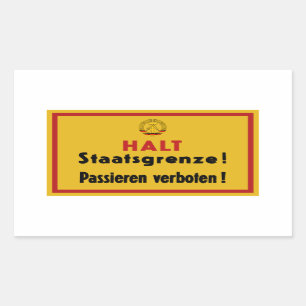 Stop Staatsgrenze! Berlijnse muur, Duitsland Rechthoekige Sticker