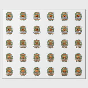 Stop Starende Pompoenen Halloween Geesten Vleermui Cadeaupapier