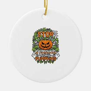 Stop Starende Pompoenen Halloween Geesten Vleermui Keramisch Ornament