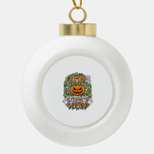 Stop Starende Pompoenen Halloween Geesten Vleermui Keramische Bal Ornament