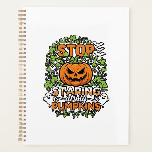 Stop Starende Pompoenen Halloween Geesten Vleermui Planner (Voorkant)