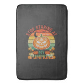 Stop Starende Pompoenen Halloween Schedel Retro Zo Badmat (Voorkant Verticaal)