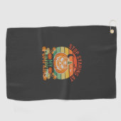 Stop Starende Pompoenen Halloween Schedel Retro Zo Golfhanddoek (Horizontaal)