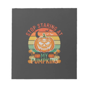 Stop Starende Pompoenen Halloween Schedel Retro Zo Notitieblok