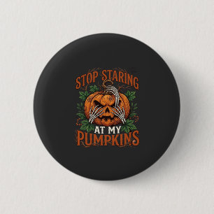 Stop Starende Pompoenen Halloween Skelet Handen_1 Ronde Button 5,7 Cm