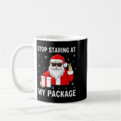 Stop Staring At My Package Christmas Adult Humor F Koffiemok (Links)