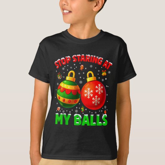 Stop Staring At My Pjs Pajamas Christmas Xmas Men  T-shirt (Voorkant)