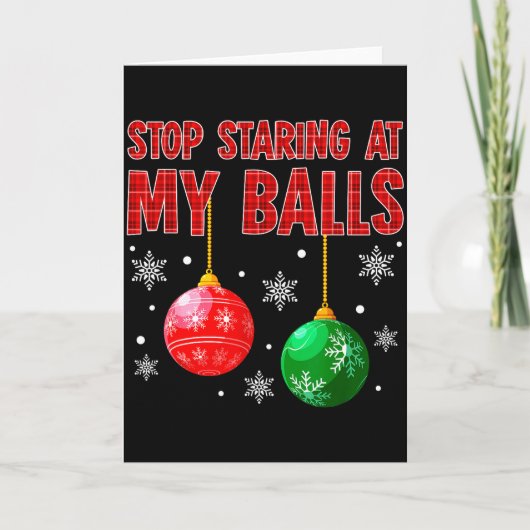 Stop Staring At My Red Plaid Ugly Sweater Couple  Kaart (Voorkant)