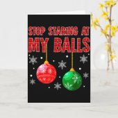 Stop Staring At My Red Plaid Ugly Sweater Couple  Kaart (Gele Bloem)