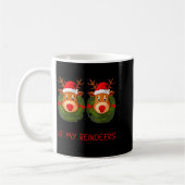 Stop Staring At My Reindeers Funny Christmas Adult Koffiemok (Links)
