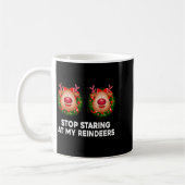Stop Staring At My Reindeers Ugly Gag Xmas Sweater Koffiemok (Links)