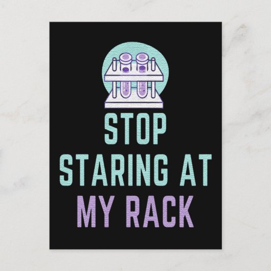 STOP STARTEN BIJ MIJN RACK - FUNNY LAB TECH BRIEFKAART (Voorkant)