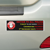 STOP - STEL UW GRONDRECHTEN AAN BUMPERSTICKER (Op auto)
