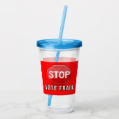 Stop stemfraude acryl drinkbeker (Achterkant)