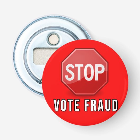 Stop stemfraude button flesopener (Voorkant)