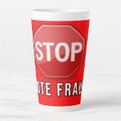 Stop stemfraude latte mok (Voorkant)