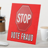 Stop stemfraude reclamebord met voetstuk (Insitu)