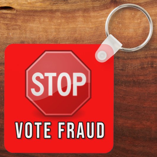 Stop stemfraude sleutelhanger (Achterkant)