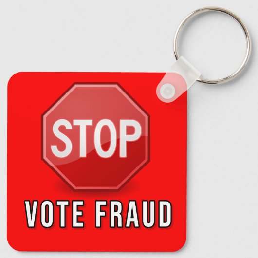 Stop stemfraude sleutelhanger (Achterkant)
