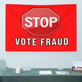 Stop stemfraude spandoek (Beurs)