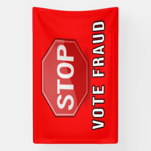 Stop stemfraude spandoek (Verticaal)