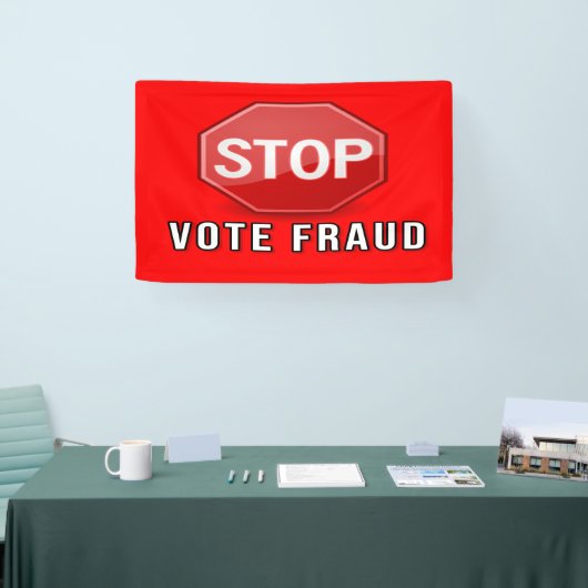 Stop stemfraude spandoek (Beurs)