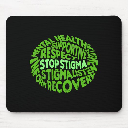 Stop stigma mental health awareness warrior muismat (Voorkant)