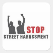 Stop Straatintimidatie Mensen Stickers - groot (Voorkant)
