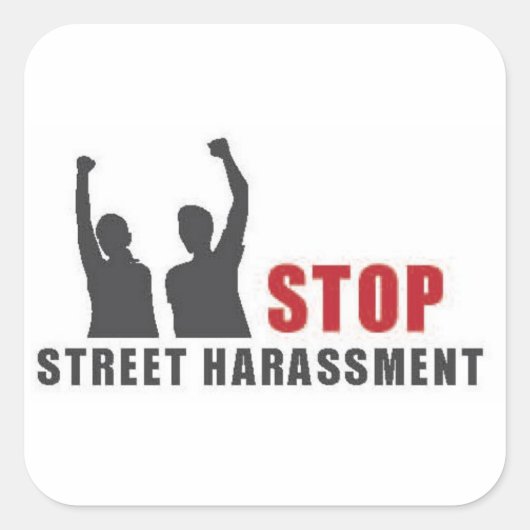 Stop Straatintimidatie Mensen Stickers - groot (Voorkant)