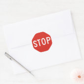 Stop Street Road Sign Symbool Attach Traffic Ronde Sticker (Envelop)