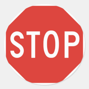 Stop Street Road Sign Symbool Attach Traffic Ronde Sticker