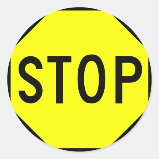 Stop Street Road Sign Symbool Attach Traffic Ronde Sticker (Voorkant)