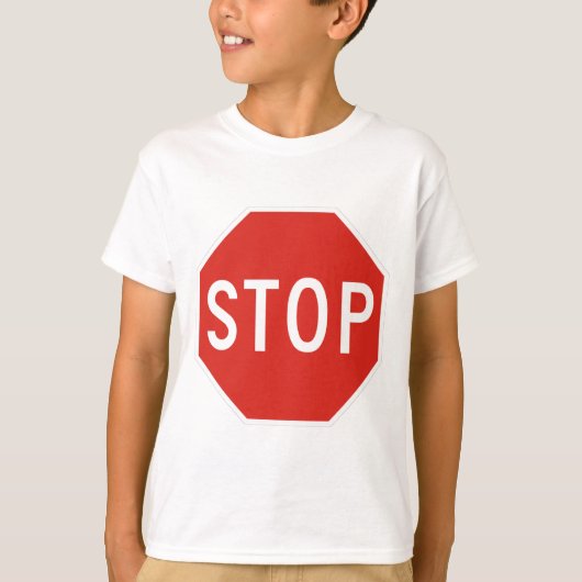 Stop Street Road Sign Symbool Attach Traffic T-shirt (Voorkant)