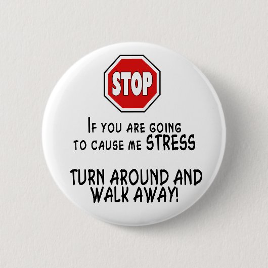 Stop stress ronde button 5,7 cm (Voorkant)