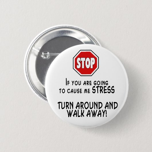 Stop stress ronde button 5,7 cm (Voorkant /achterkant)