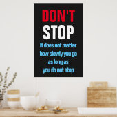 Stop succes niet Motivatie Inspirerend Poster (Keuken)